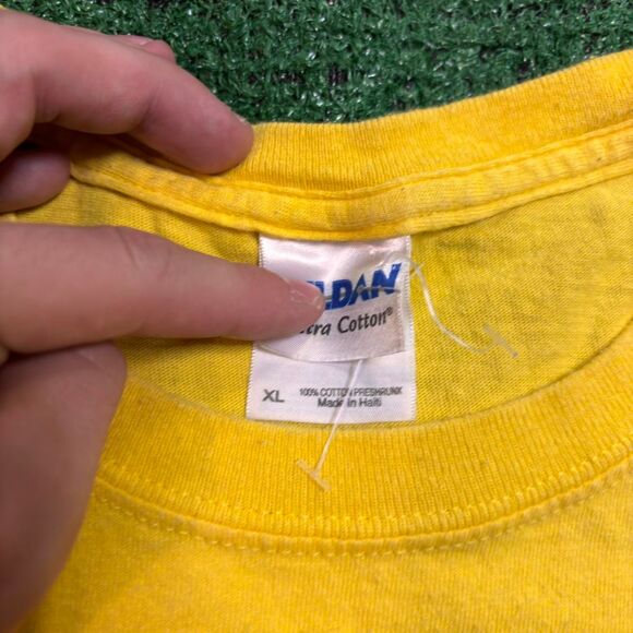 Gildan Men's Yellow T-shirt - Picture 3 of 5